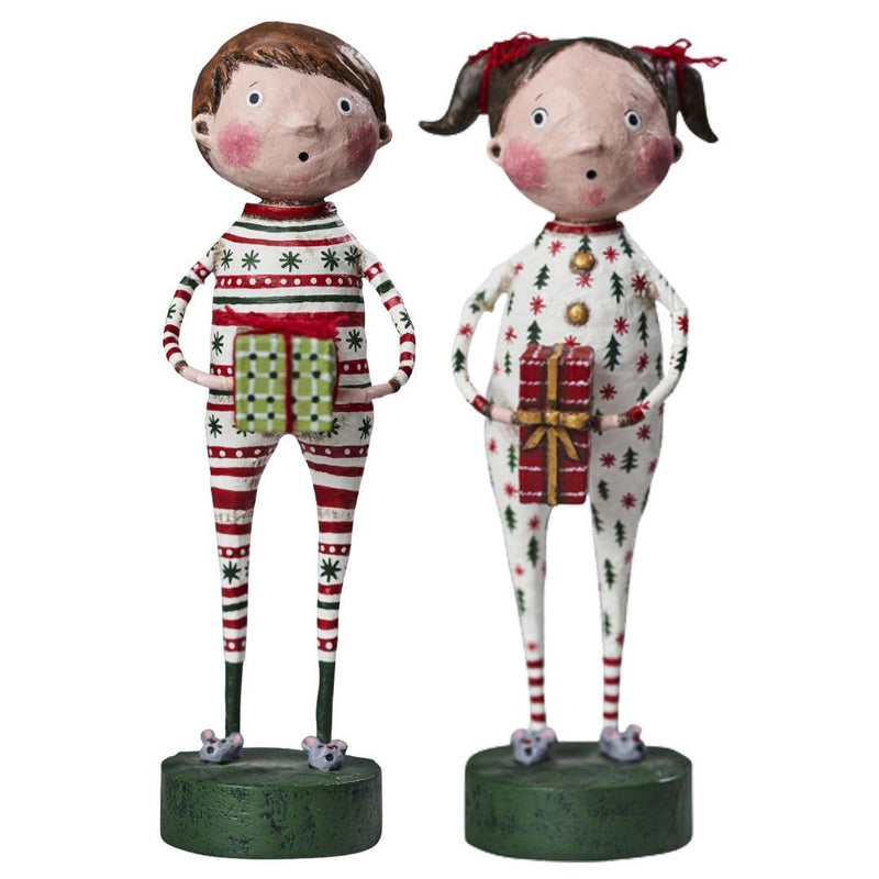 Quirks! Seasonal Decor, Christmas Christmas Jammies Set of 2 Lori Mitchell Figurines