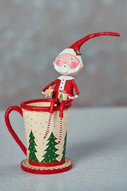 Quirks! Seasonal Decor, Christmas Cocoa and Cookies Santa Figurine by Lori Mitchell