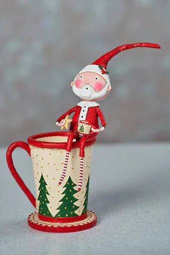 Quirks! Seasonal Decor, Christmas Cocoa and Cookies Santa Figurine by Lori Mitchell