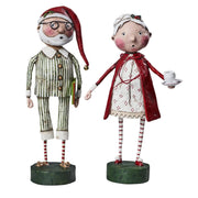 Quirks! Seasonal Decor, Christmas Cozy Claus Couple Set of 2 Christmas Figurines by Lori Mitchell