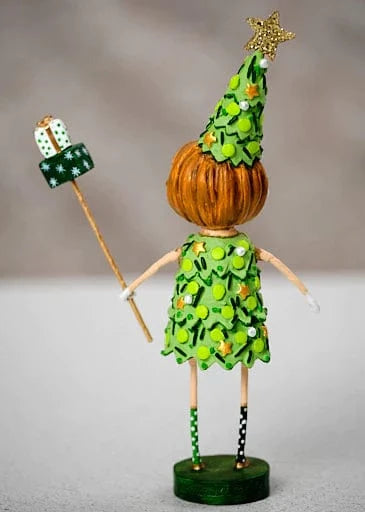 Quirks! Seasonal Decor, Christmas Eloise Evergreen Christmas Figurine by Lori Mitchell