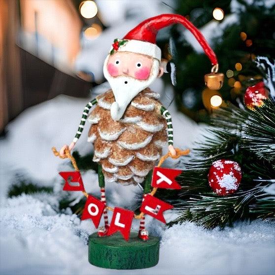 Quirks! Seasonal Decor, Christmas Jolly Jingle Santa by Lori Mitchell