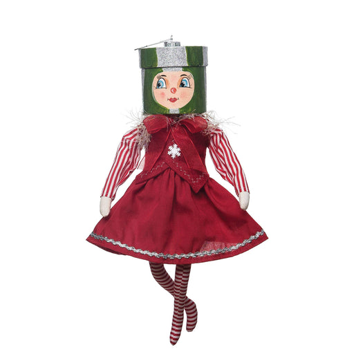 Quirks! Seasonal Decor, Christmas Merriam Gathered Traditions Box Head Art Doll