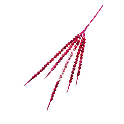 Quirks! Seasonal Decor, Christmas Mid Century Beaded Spray - Fucshia by Cody Foster & Co