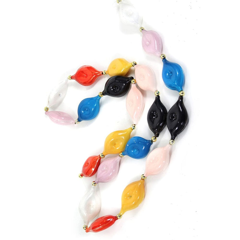 Quirks! Seasonal Decor, Christmas Mid Century Modern Droplet Glass Garland Set/2