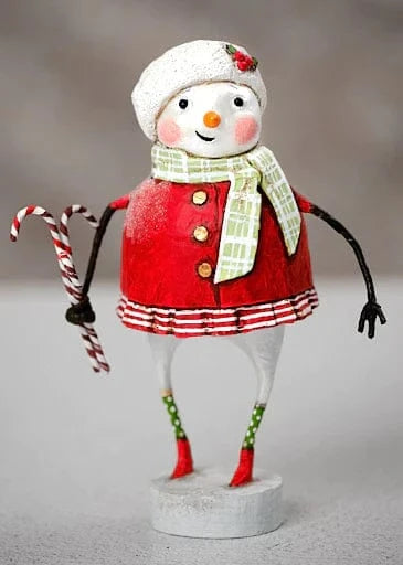 Quirks! Seasonal Decor, Christmas Minty Christmas Snowgirl Figurine by Lori Mitchell *NEW for 2024*