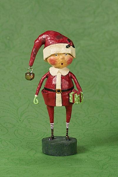 Quirks! Seasonal Decor, Christmas Playing Santa Lori Mitchell Figurine