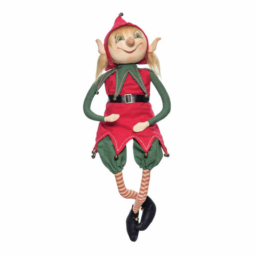 Quirks! Seasonal Decor, Christmas Razzle Elf Gathered Traditions Art Doll