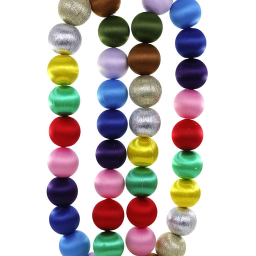 Quirks! Seasonal Decor, Christmas Retro Satin Ball Garland