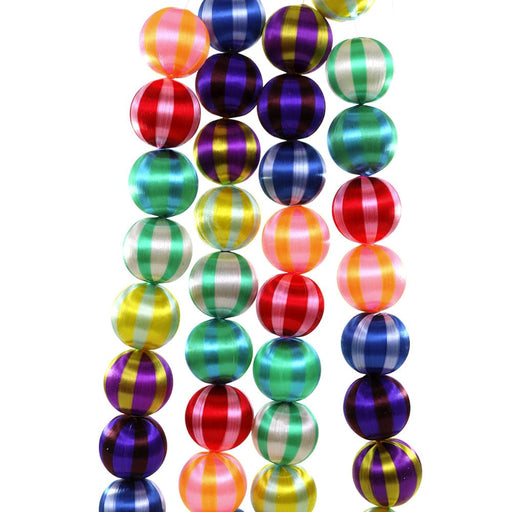 Quirks! Seasonal Decor, Christmas Retro Striped Satin Thread Garland