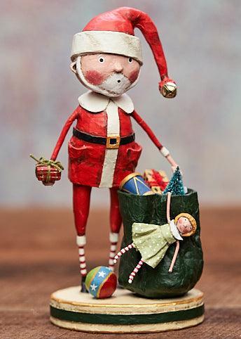 Quirks! Seasonal Decor, Christmas Santa & His Sack Figurine by Lori Mitchell