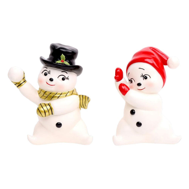 Quirks! Seasonal Decor, Christmas Set/2 Retro Snow Kids Playing by December Diamonds