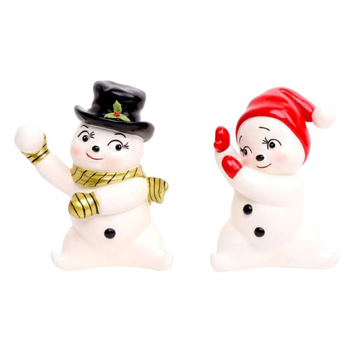 Quirks! Seasonal Decor, Christmas Set/2 Retro Snow Kids Playing by December Diamonds