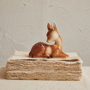 Quirks! Seasonal Decor, Christmas Sweet Ceramic Lying Fawn, Vintage-Inspired