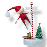 Quirks! Seasonal Decor, Christmas Swinging into Christmas Santa Figurine by Lori Mitchell *NEW for 2025*