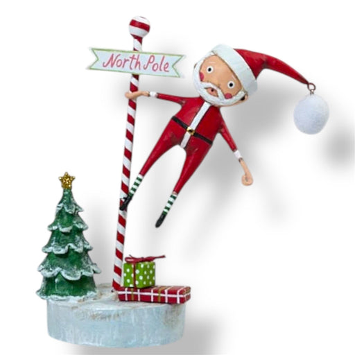 Quirks! Seasonal Decor, Christmas Swinging into Christmas Santa Figurine by Lori Mitchell *NEW for 2025*