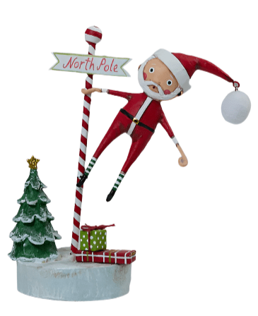 Quirks! Seasonal Decor, Christmas Swinging into Christmas Santa Figurine by Lori Mitchell *NEW for 2025*