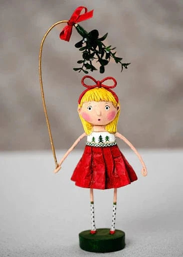 Quirks! Seasonal Decor, Christmas Under the Mistletoe Christmas Figurine by Lori Mitchell *NEW for 2024*