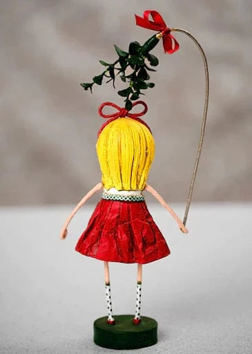 Quirks! Seasonal Decor, Christmas Under the Mistletoe Christmas Figurine by Lori Mitchell *NEW for 2024*
