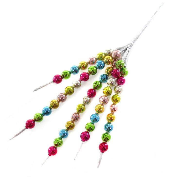 Quirks! Seasonal Decor, Christmas Vintage Glass Pick - Rainbow