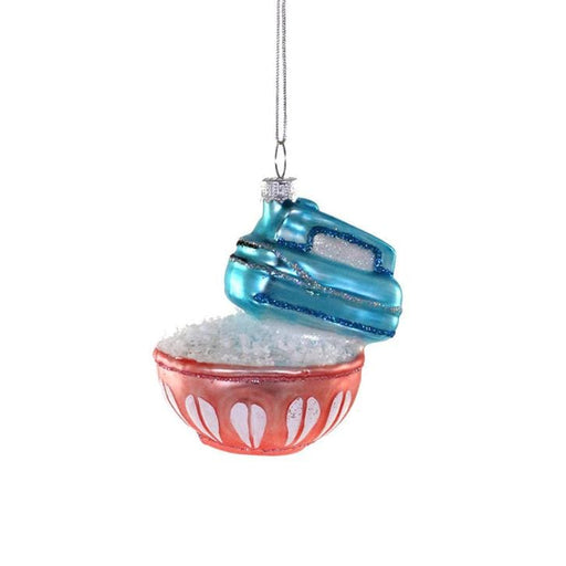 Quirks! Seasonal Decor, Christmas Vintage Hand Mixer Blown Glass Baking Ornament
