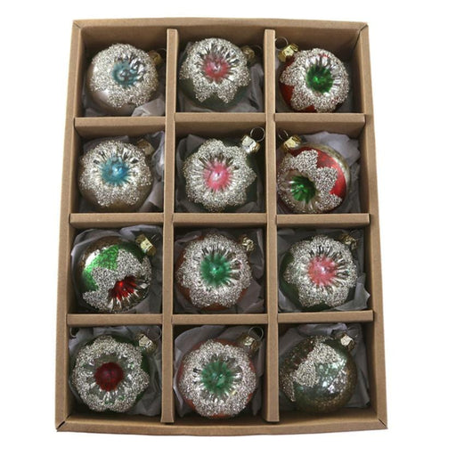 Quirks! Seasonal Decor, Christmas Vintage Indent Ornaments- 11 Piece Assortment by Cody Foster