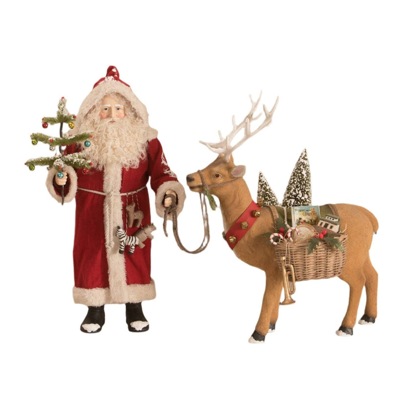 Quirks! Seasonal Decor, Christmas Vintage Santa and Prancer Toy Delivery by Bethany Lowe