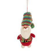 Quirks! Seasonal Decor Felted Wool Santa & Snowman Ornaments Set of 2