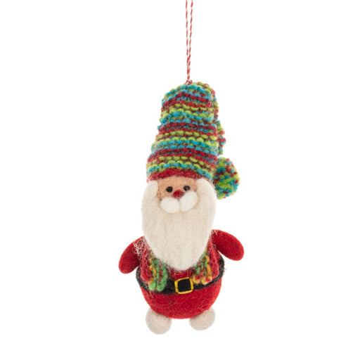 Quirks! Seasonal Decor Felted Wool Santa & Snowman Ornaments Set of 2