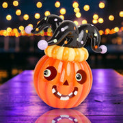 Quirks! Seasonal Decor, Halloween 13.5" Pumpkin w/Jester Hat - NEW 2024 by December Diamonds