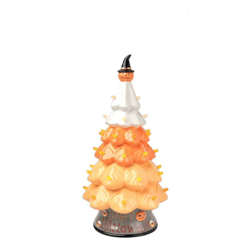 Quirks! Seasonal Decor, Halloween 14" Candy Corn Tree w/LED Lights by December Diamonds