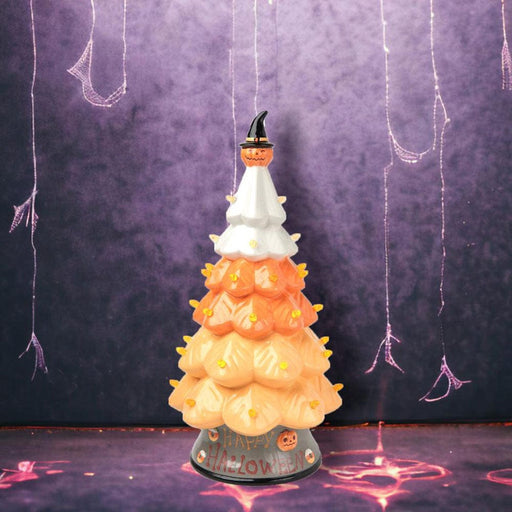 Quirks! Seasonal Decor, Halloween 14" Candy Corn Tree w/LED Lights by December Diamonds