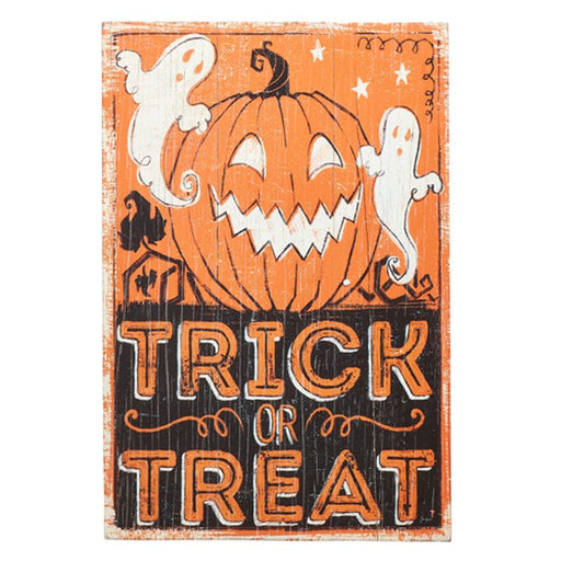 Quirks! Seasonal Decor, Halloween 18" Trick or Treat Vintage Inspired Halloween Textured Wall Art
