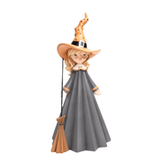 Quirks! Seasonal Decor, Halloween 21" Witch Girl w/Broom by December Diamonds