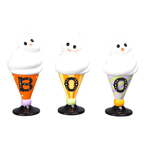Quirks! Seasonal Decor, Halloween 3 Asst BOO Ghost Desserts - NEW 2024 by December Diamonds
