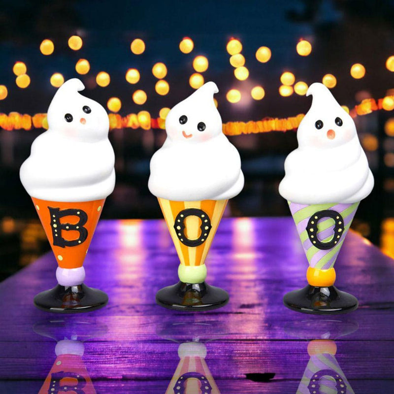 Quirks! Seasonal Decor, Halloween 3 Asst BOO Ghost Desserts - NEW 2024 by December Diamonds