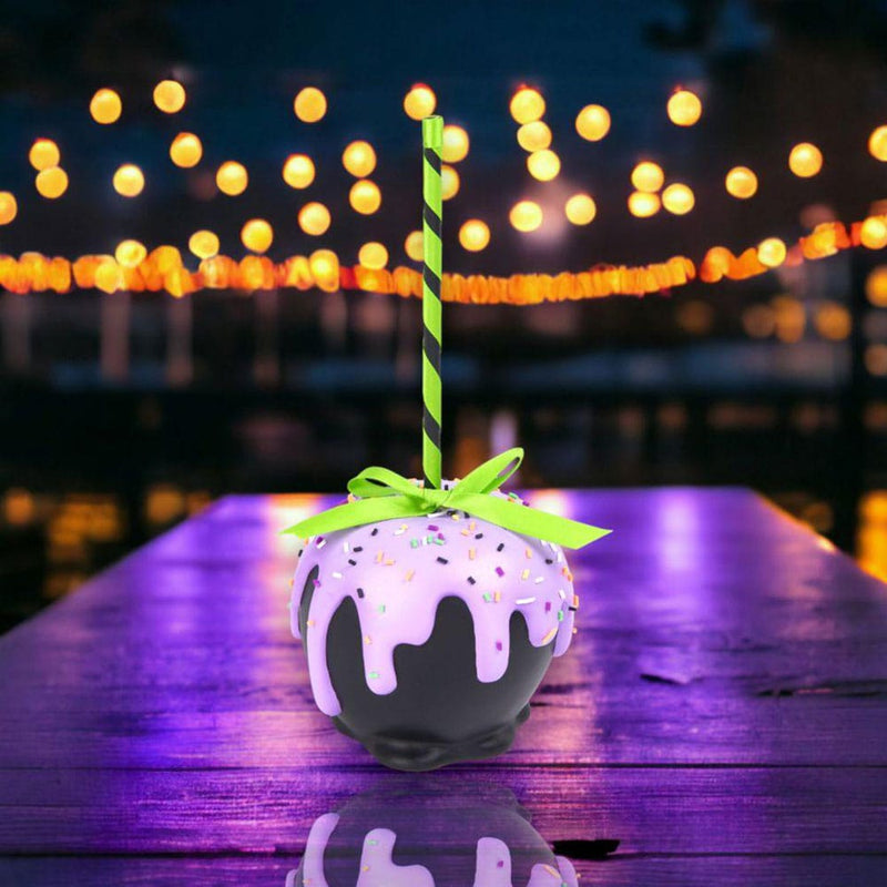 Quirks! Seasonal Decor, Halloween 9" Purple Candy Apple by December Diamonds