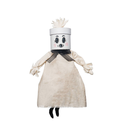 Quirks! Seasonal Decor, Halloween Ambrose Ghost Gathered Traditions Box Head Art Doll