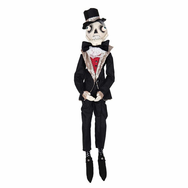 Quirks! Seasonal Decor, Halloween Bates Skeleton Gathered Traditions Art Doll