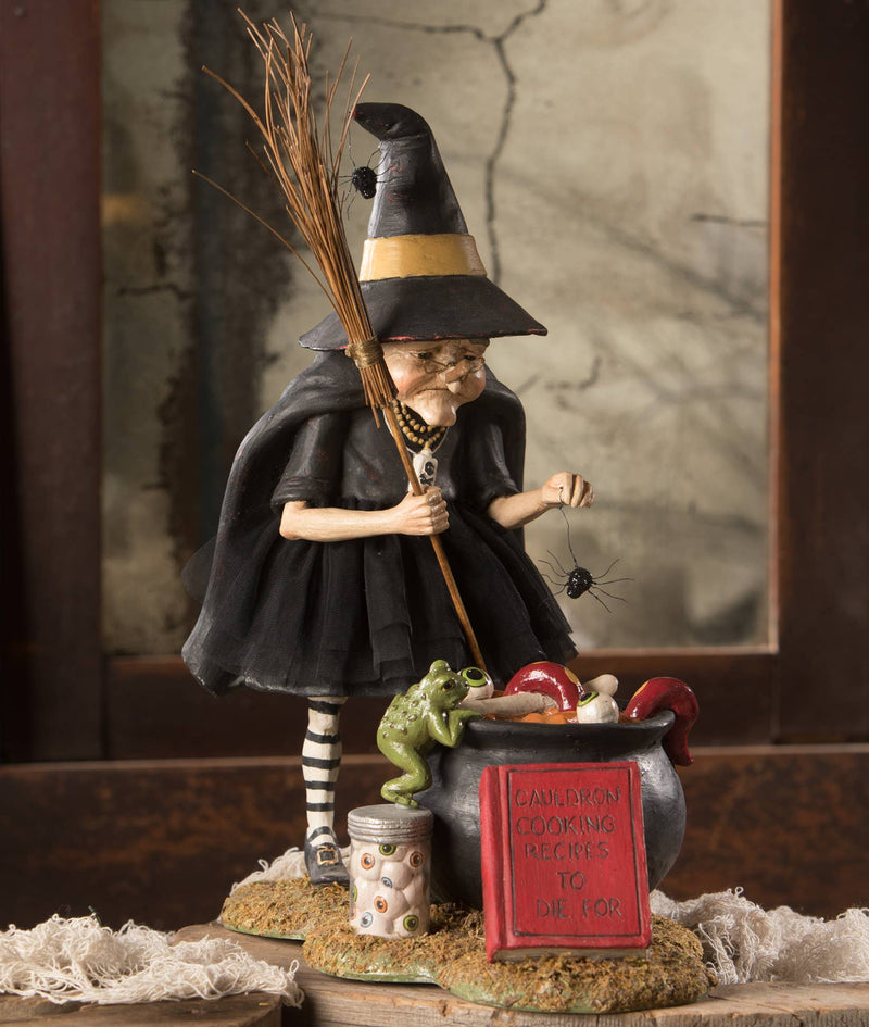 Quirks! Seasonal Decor, Halloween Cauldron Cooking Witch by Bethany Lowe Designs