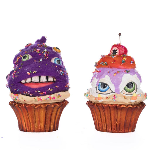 Quirks! Seasonal Decor, Halloween Creepy Cupcakes Crazy Eyes And Crabby Crumbs Set of 2