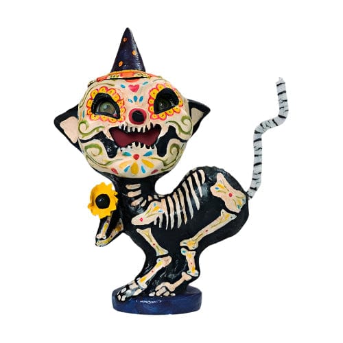 Quirks! Seasonal Decor, Halloween Day of the Dead Kitty Luminary Figure by Jorge de Rojas