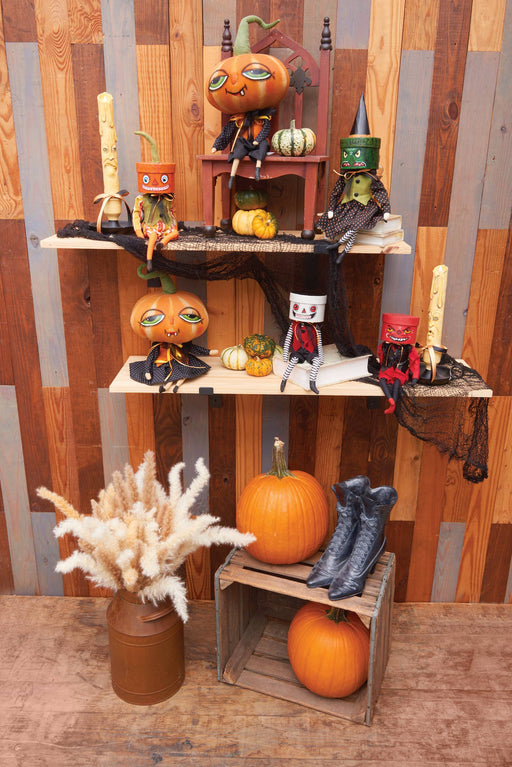 Quirks! Seasonal Decor, Halloween Genny Gathered Traditions Box Head Art Doll