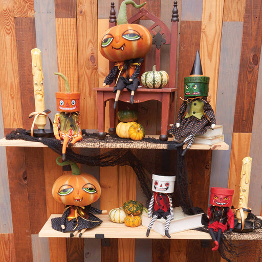 Quirks! Seasonal Decor, Halloween Gustavo Gathered Traditions Box Head Art Doll