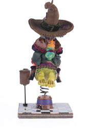 Quirks! Seasonal Decor, Halloween Phoebe On Frog Ride Tabletop Witch