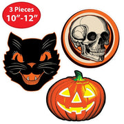 Quirks! Seasonal Decor, Halloween Plastic Vintage Halloween Cutouts Set of 3 by Beistle