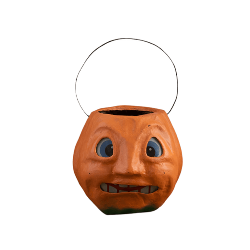 Quirks! Seasonal Decor, Halloween Scary Vintage Pumpkin Bucket Medium by Bethany Lowe Designs