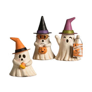 Quirks! Seasonal Decor, Halloween Set of 3 Halloween Witchy Ghost Luminaries by Bethany Lowe Designs