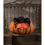 Quirks! Seasonal Decor, Halloween Spider on Pumpkin JOL by Bethany Lowe Designs