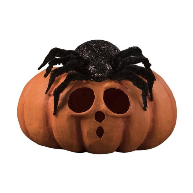 Quirks! Seasonal Decor, Halloween Spider on Pumpkin JOL by Bethany Lowe Designs